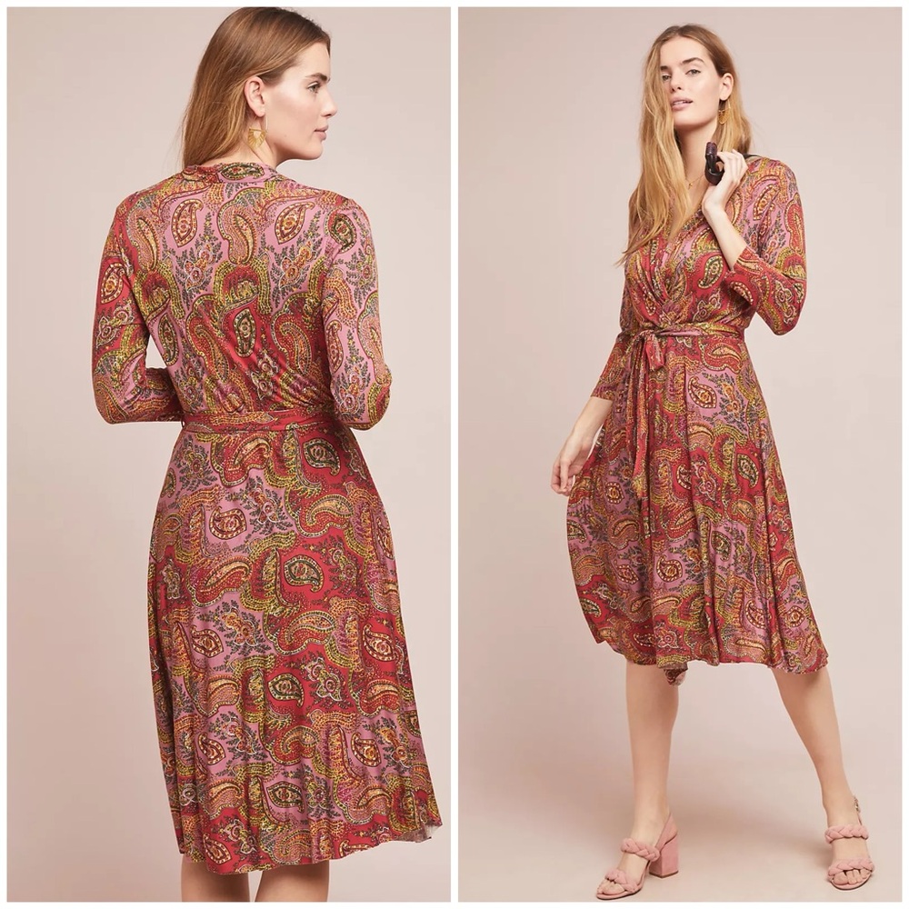 14. Anthropologie Maeve Paisley Midi Dres XS